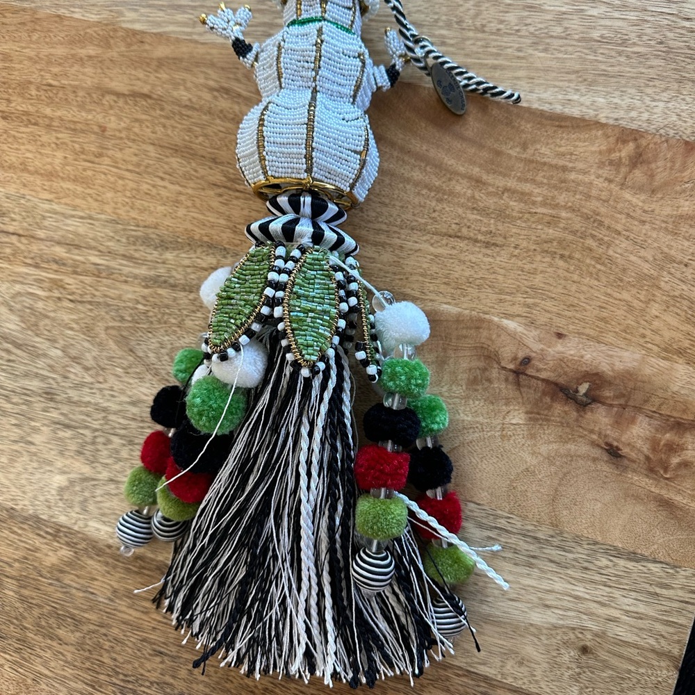 Mackenzie Childs beaded snowman tassel - Picture 3 of 5